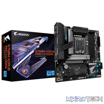 Gigabyte Intel B760M AORUS PRO AX DDR4 B760 Raptor Lake LGA 1700 Micro-ATX Desktop Motherboard