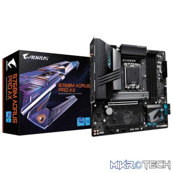 Gigabyte Intel B760M AORUS PRO AX DDR5 WiFi B760 Raptor Lake LGA 1700 Micro-ATX Desktop Motherboard