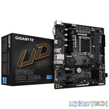 Gigabyte Intel B760M D2H DDR4 B760 Raptor Lake LGA 1700 Micro-ATX Desktop Motherboard