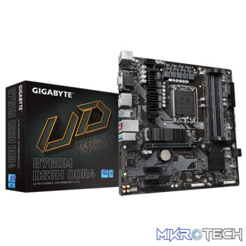 Gigabyte Intel B760M DS3H DDR4 B760 Raptor Lake LGA 1700 Micro-ATX Desktop Motherboard
