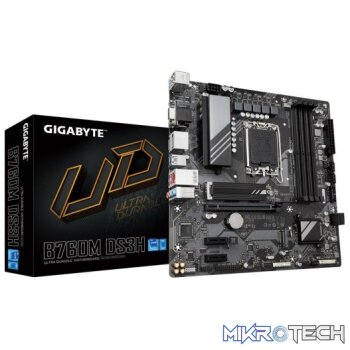 Gigabyte Intel B760M DS3H DDR5 B760 Raptor Lake LGA 1700 Micro-ATX Desktop Motherboard