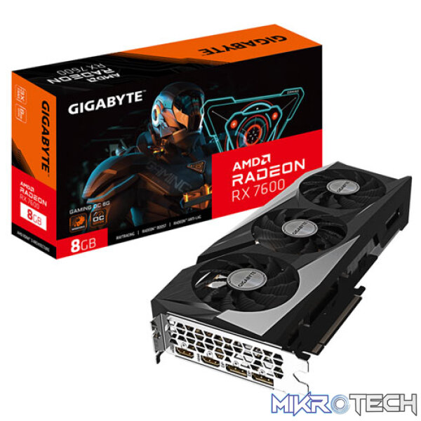 Gigabyte Radeon RX 7600 Gaming OC 8GB GDDR6 128-Bit PCIe 4.0 Graphics Card Gigabyte Radeon RX 7600 Gaming OC 8GB GDDR6 128-Bit PCIe 4.0 Graphics Card
