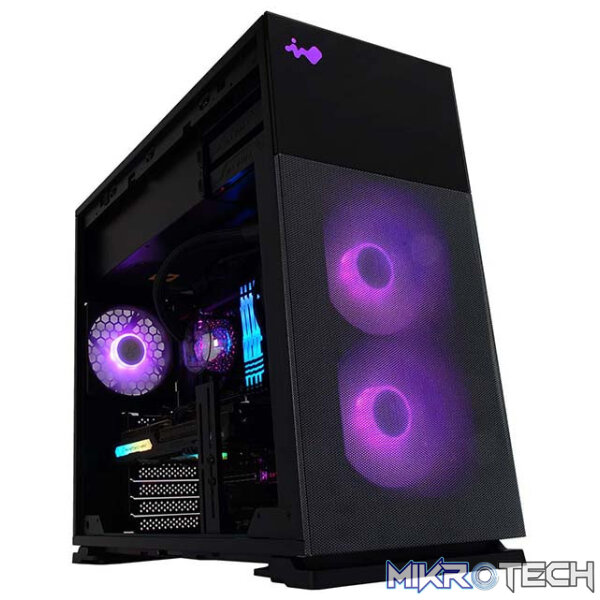 InWin IW-CS-127BLK 127 Tempered Glass ARGB Steel Black ATX Mid-Tower Desktop Chassis - Image 7