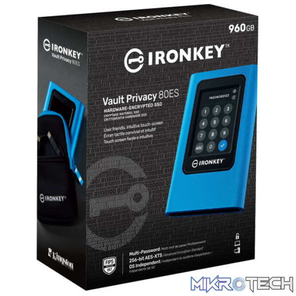 Kingston IKVP80ES/960G 960GB IronKey Vault Privacy 80 VP80ES FIPS 197 Encrypted Portable Solid State Drive - Image 4