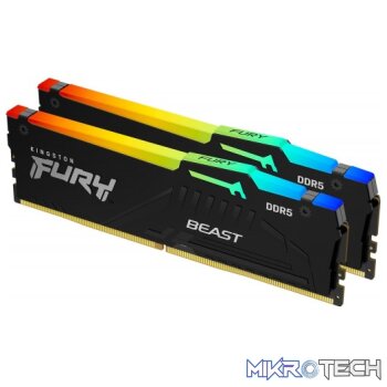 Kingston KF548C38BBAK2-16 Fury Beast RGB 16GB(2x8GB) DDR5-4800MHz CL38 1.1V Black Desktop Memory