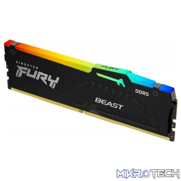Kingston KF552C40BBA-32 Fury Beast RGB 32GB(1x32GB) DDR5-5200MHz CL40 1.25V Black Desktop Memory Kingston KF552C40BBA-32 Fury Beast RGB 32GB(1x32GB) DDR5-5200MHz CL40 1.25V Black Desktop Memory