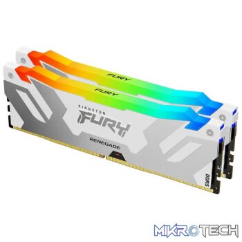 Kingston KF560C32RWAK2-64 FURY RENEGADE RGB 64GB Kit(2 x 32GB) DDR5 DRAM 6000MHz CL32 1.35V White Memory
