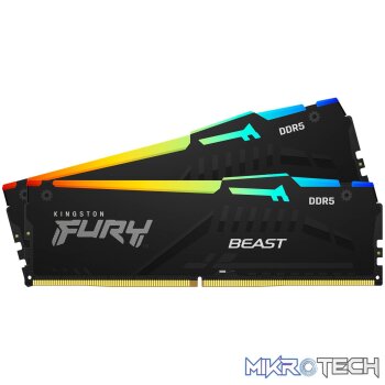 Kingston KF560C40BBAK2-16 Fury Beast RGB 16GB(2x8GB) DDR5-6000MHz CL40 1.35V Black Desktop Memory