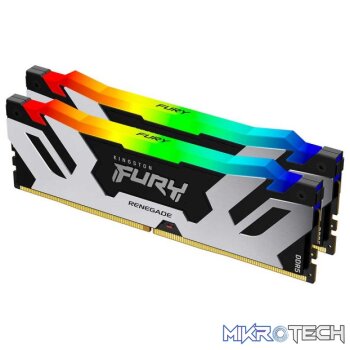 Kingston KF572C38RSAK2-32 FURY RENEGADE RGB 32GB Kit(2 x 16GB) DDR5 DRAM 7200MHz CL38 1.45V Silver Memory