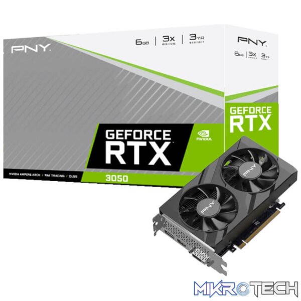 PNY GeForce RTX 3050 Verto Dual Fan 6G GDDR6 96-BIT Graphics Card - Image 2