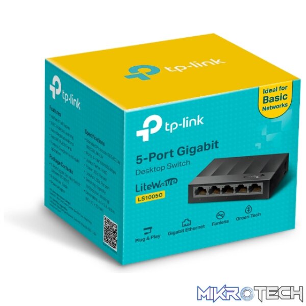 TP-Link LS1005G 5-Port 10/100/1000Mbps Desktop Switch - Image 3