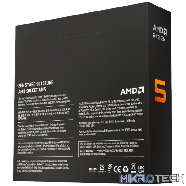 AMD RYZEN 5 9600X 6-Core 3.9GHZ AM5 CPU - Image 4