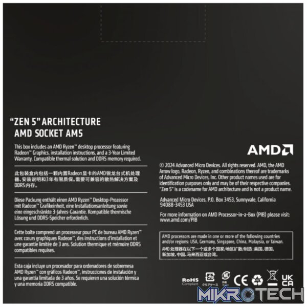 AMD RYZEN 5 9600X 6-Core 3.9GHZ AM5 CPU - Image 5