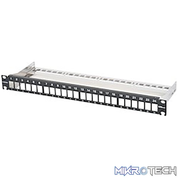 MAXCSV_02408_C001_04c2 Corning VOL 24-Port Empty 1U Black Patch Panel - Image 1