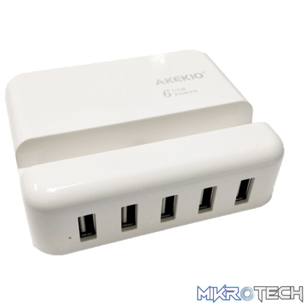 Geeko 5 Port USB Travel Charger with Apple Lightning Cradle Geeko 5 Port USB Travel Charger with Apple Lightning Cradle