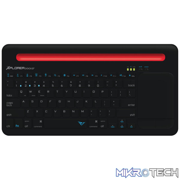 01_cd35f43c-f91c-4360-8347-b49e4019cac7_1080x Alcatroz Xplorer Dock 2 Bluetooth Wireless Keyboard with Multi-Touch Trackpad - Black/Red - Image 1