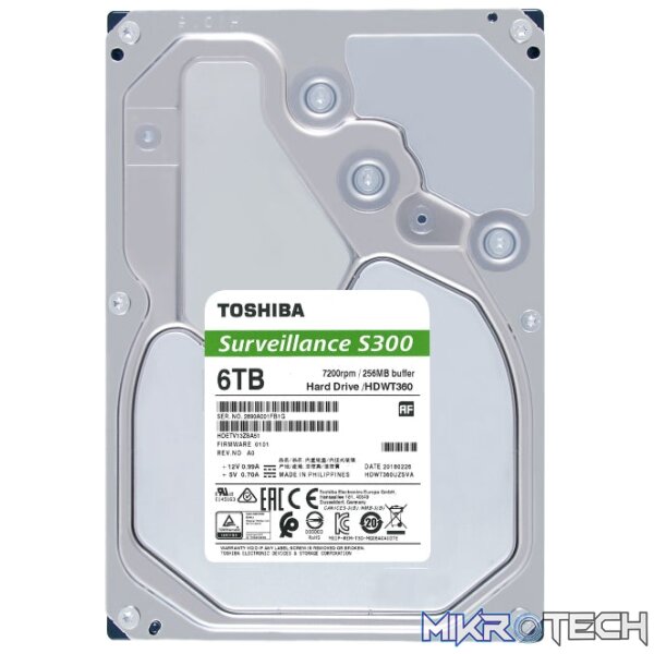 TOSHIBA S300 Pro Surveillance 3.5 Inch Internal Hard Disk Drive - Image 2