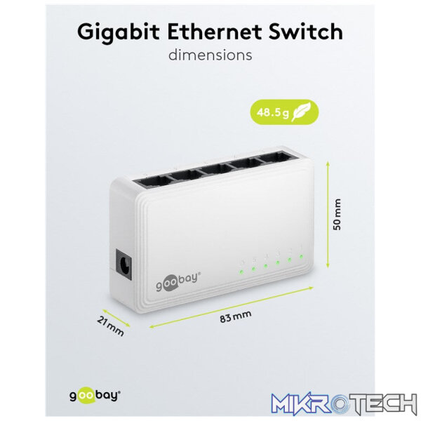 Goobay 5-Port Gigabit Ethernet Switch - Image 7
