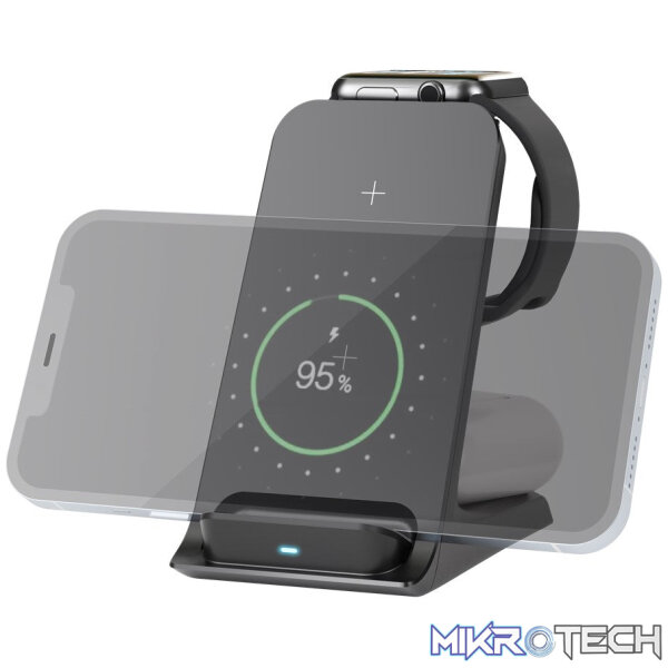 Goobay 3-in-1 Wireless Qi Charger - Black - Image 5