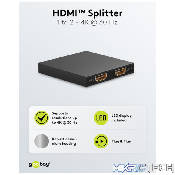Goobay HDMI Splitter 1 to 2 (4K @ 30 Hz) - Image 7