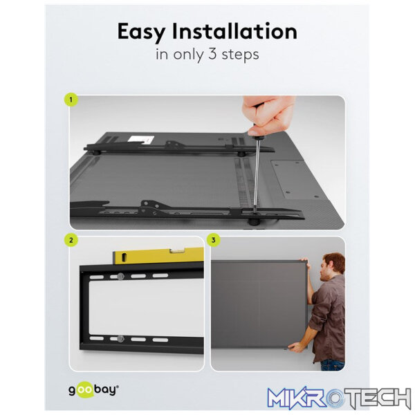 Goobay TV Wall Mount Basic Tilt for TVs from 32" to 55" - Image 4
