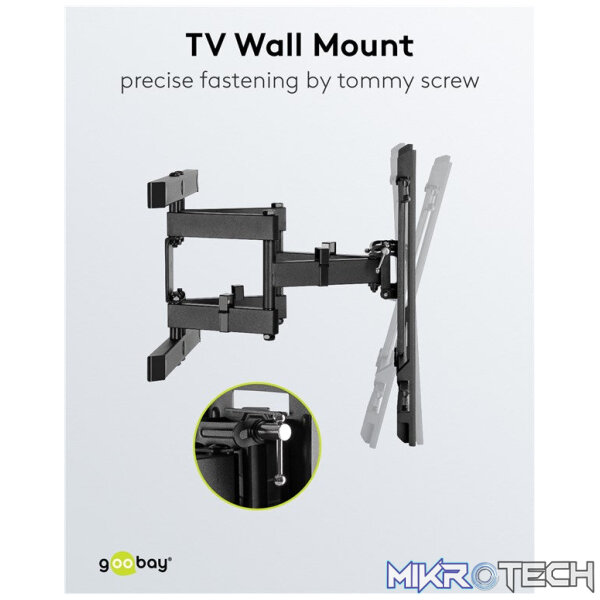 Goobay TV wall mount Basic FULLMOTION (XL) for TVs from 43" to 100" - Image 6