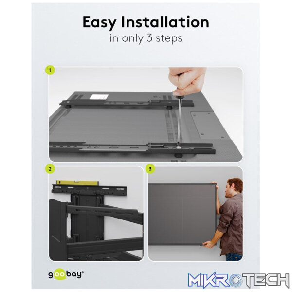 Goobay TV wall mount Basic FULLMOTION (M) for TVs from 32" to 55" - Image 3