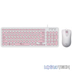 Alcatroz Jellybean U2000 Keyboard and Mouse - White/Peach