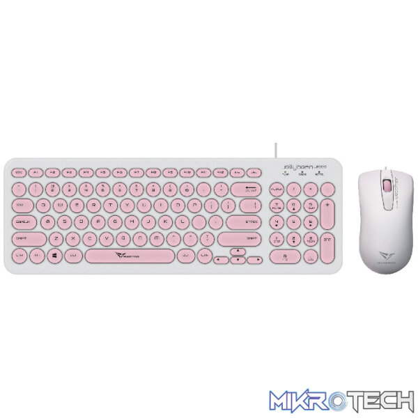 11-01_451076f5-7598-4842-abfe-d854f917841a_1080x Alcatroz Jellybean U2000 Keyboard and Mouse - White/Peach - Image 1