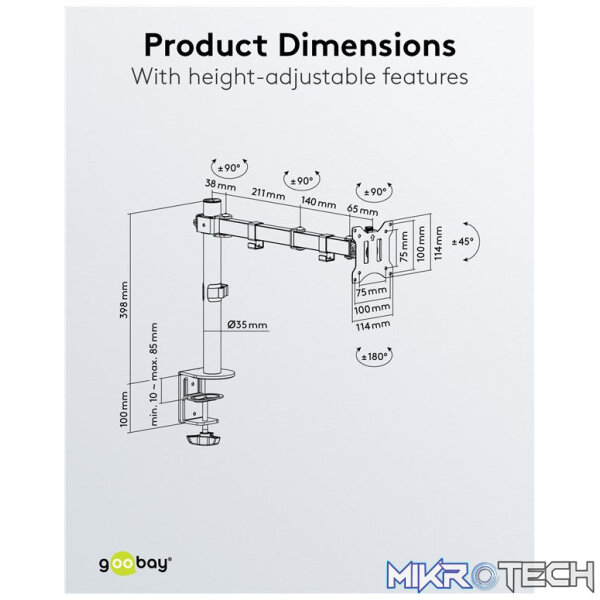 Goobay Monitor Mount Single Flex for Monitors between 17" and 32" - Image 5