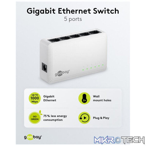 Goobay 5-Port Gigabit Ethernet Switch - Image 8