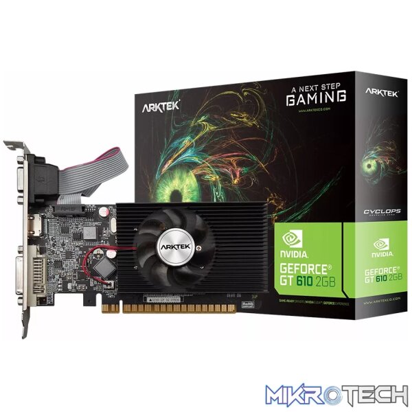 201014160045936863 Arktek Nvidia GT610 2GB DDR3 64-bit HDMI / DVI / VGA Graphics Card - Image 1
