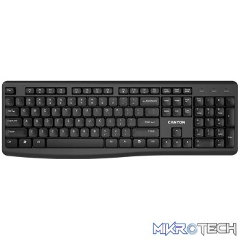 CANYON keyboard HKB-W50 EN Multimedia Wireless Black
