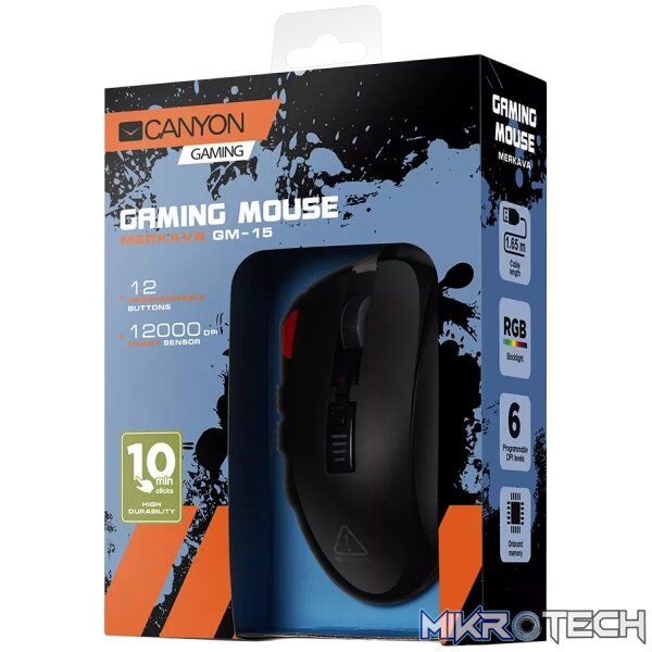 CANYON mouse Merkava GM-15 RGB 12buttons Wired Black - Image 5