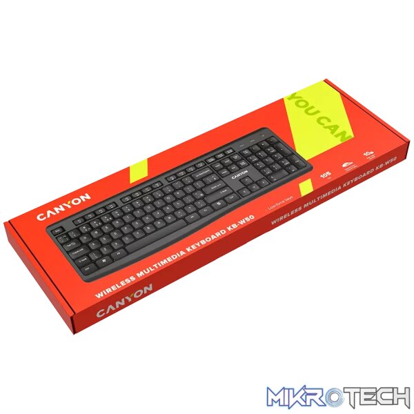 CANYON keyboard HKB-W50 EN Multimedia Wireless Black - Image 4