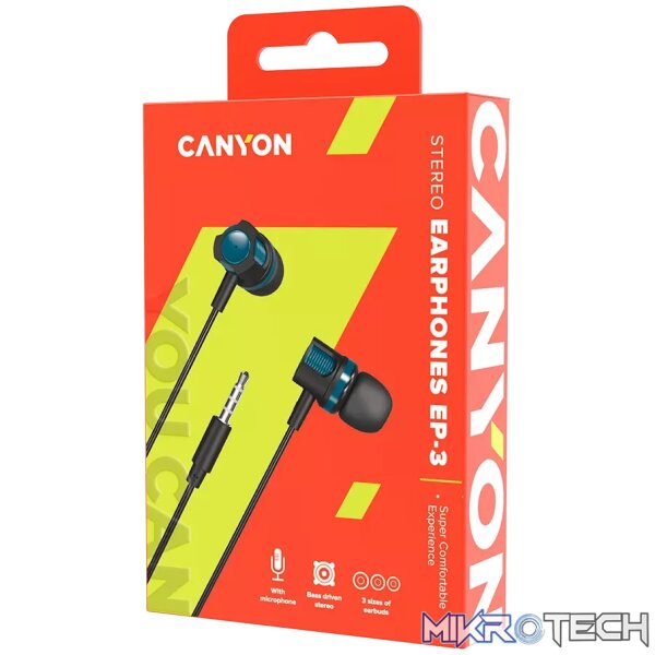 CANYON headphones EP-3 Mic 1.2m Green - Image 3