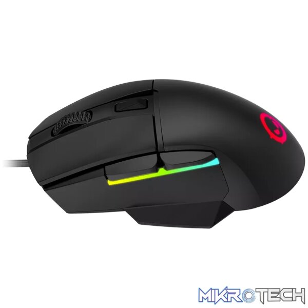 LORGAR Jetter 357, gaming mouse, Optical Gaming Mouse with 6 programmable buttons, Pixart ATG4090 sensor, DPI can be up to 8000, 30 million times key life, 1.8m PVC USB cable, Matt UV coating and RGB lights with 4 LED flowing mode, size:124.90*71.65*41.36mm, 75g - Image 2