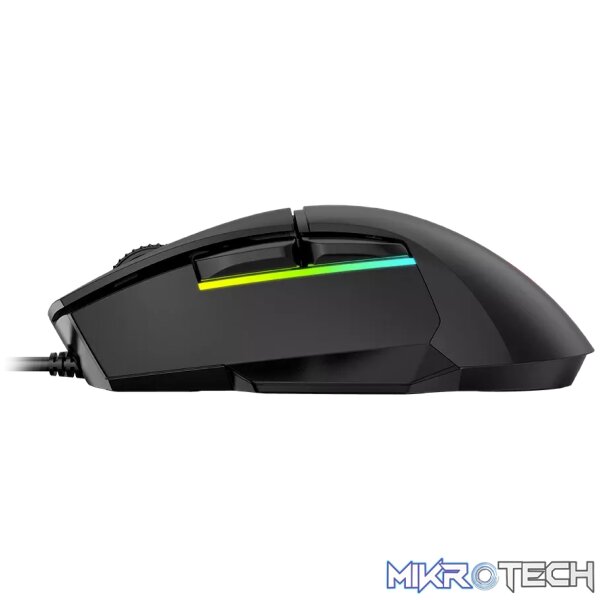 LORGAR Jetter 357, gaming mouse, Optical Gaming Mouse with 6 programmable buttons, Pixart ATG4090 sensor, DPI can be up to 8000, 30 million times key life, 1.8m PVC USB cable, Matt UV coating and RGB lights with 4 LED flowing mode, size:124.90*71.65*41.36mm, 75g - Image 3