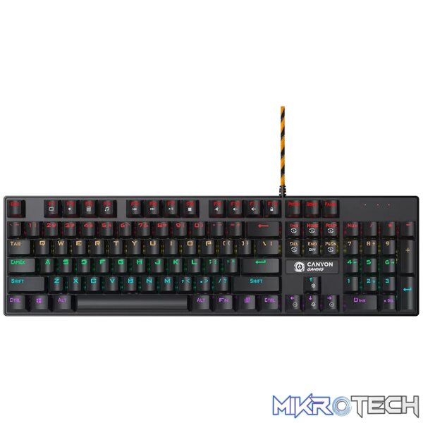 221104130010814312 CANYON keyboard Deimos GK-4 Rainbow US Wired Black - Image 1