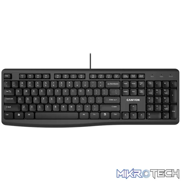 221226170011168108 CANYON keyboard KB-50 EN Slim Wired Black - Image 1