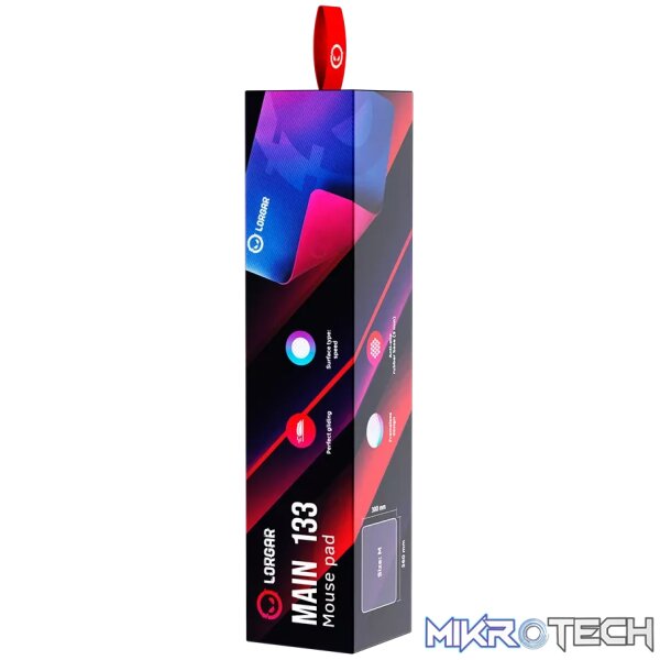Lorgar Main 133, Gaming mouse pad, High-speed surface, Purple anti-slip rubber base, size: 360mm x 300mm x 3mm, weight 0.2kg - Image 7