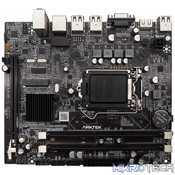 Arktek Intel H55 Chipset, Socket LGA1156, Dual Channel DDR3, Integrated Intel Graphics X4500 HD, 2 x DDR3 Slots, Realtek 10/100/1000 Gigabit LAN, Realtek Audio, 3 x SATA Ports, 2 x USB 2.0, 1 x PCI Express x16 Slot, Micro-ATX - Image 2