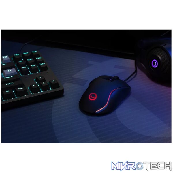 LORGAR Jetter 357, gaming mouse, Optical Gaming Mouse with 6 programmable buttons, Pixart ATG4090 sensor, DPI can be up to 8000, 30 million times key life, 1.8m PVC USB cable, Matt UV coating and RGB lights with 4 LED flowing mode, size:124.90*71.65*41.36mm, 75g - Image 5