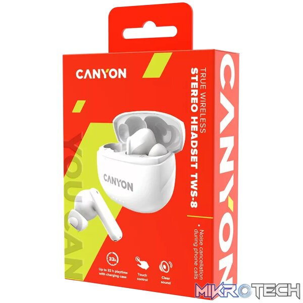 CANYON headset TWS-8  ENC White - Image 5