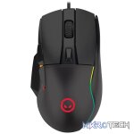 LORGAR Jetter 357, gaming mouse, Optical Gaming Mouse with 6 programmable buttons, Pixart ATG4090 sensor, DPI can be up to 8000, 30 million times key life, 1.8m PVC USB cable, Matt UV coating and RGB lights with 4 LED flowing mode, size:124.90*71.65*41.36mm, 75g