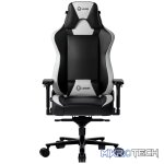 LORGAR Base 311, Gaming chair, PU eco-leather, 1.8 mm metal frame, multiblock mechanism, 4D armrests, 5 Star aluminium base, Class-4 gas lift, 75mm PU casters, Black + white