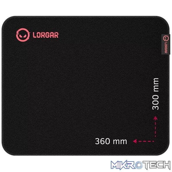 230411080623330303 Lorgar Main 323, Gaming mouse pad, Precise control surface, Red anti-slip rubber base, size: 360mm x 300mm x 3mm, weight 0.21kg - Image 1
