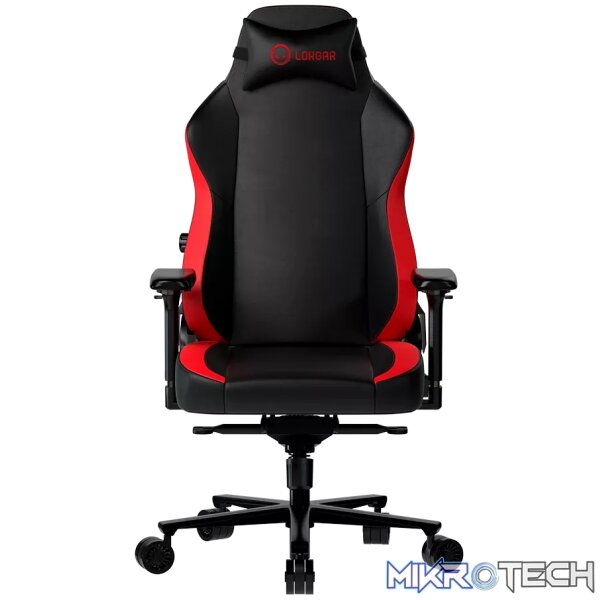 230417160010611335 LORGAR Embrace 533, Gaming chair, PU eco-leather, 1.8 mm metal frame, multiblock mechanism, 4D armrests, 5 Star aluminium base, Class-4 gas lift, 75mm PU casters, Black + red - Image 1