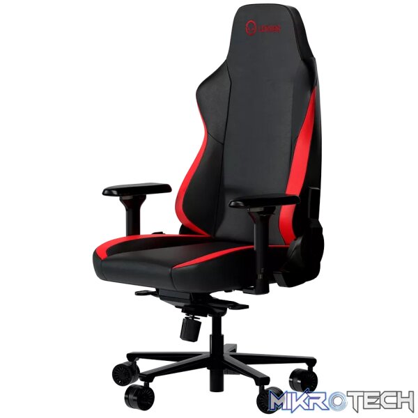 LORGAR Embrace 533, Gaming chair, PU eco-leather, 1.8 mm metal frame, multiblock mechanism, 4D armrests, 5 Star aluminium base, Class-4 gas lift, 75mm PU casters, Black + red - Image 2