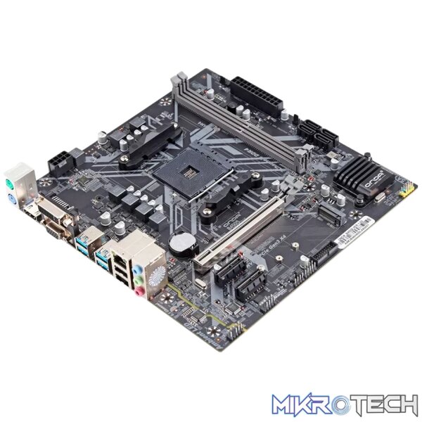 230502160024793765 Arktek AMD B450M Chipset, Socket AM4, Dual Channel DDR4 2400/2666/3200, 2 x DDR4 Slots, Realtek 10/100 LAN, Realtek Audio, 4 x SATA Ports, 1 x PCI Express x16 slot 1 *PCI Express x1 slot - Image 1